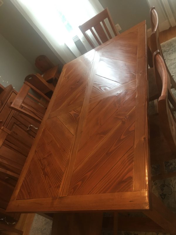 handmade wooden dining room table