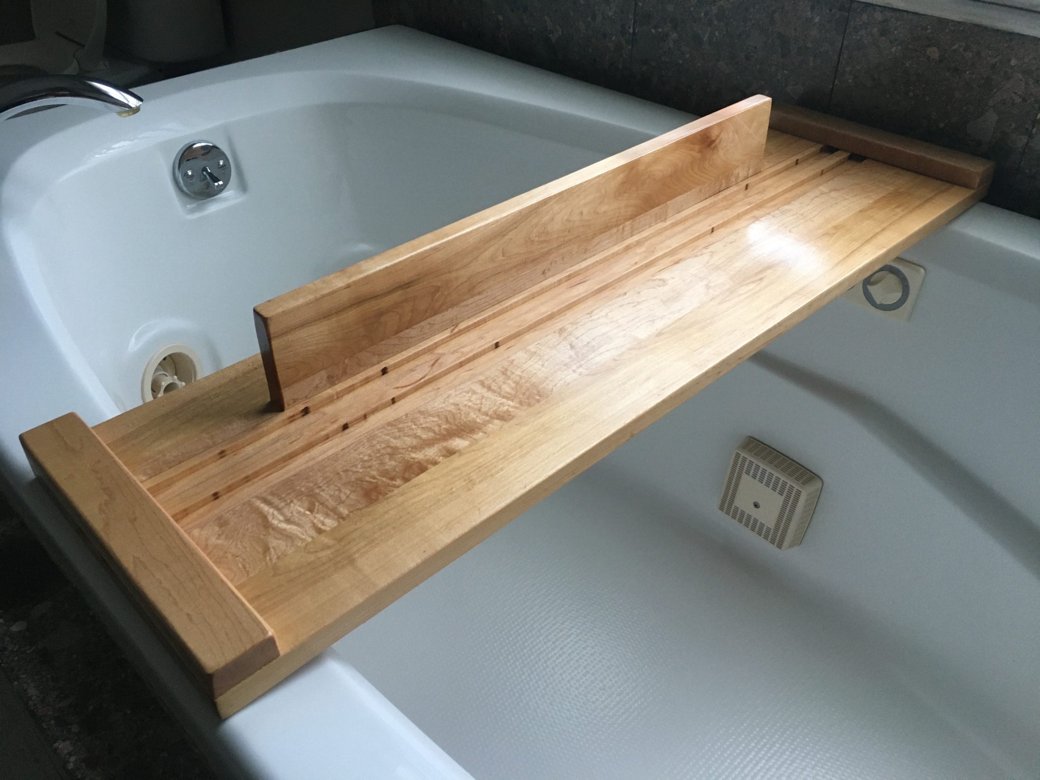 Solid Oak Bath Tray with Groove for book or tablet Taft Wood Designs